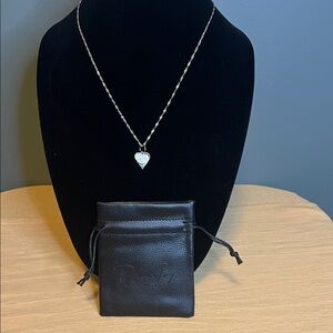 Oak & Ivy Silver Evil Eye Heart Pendant Necklace